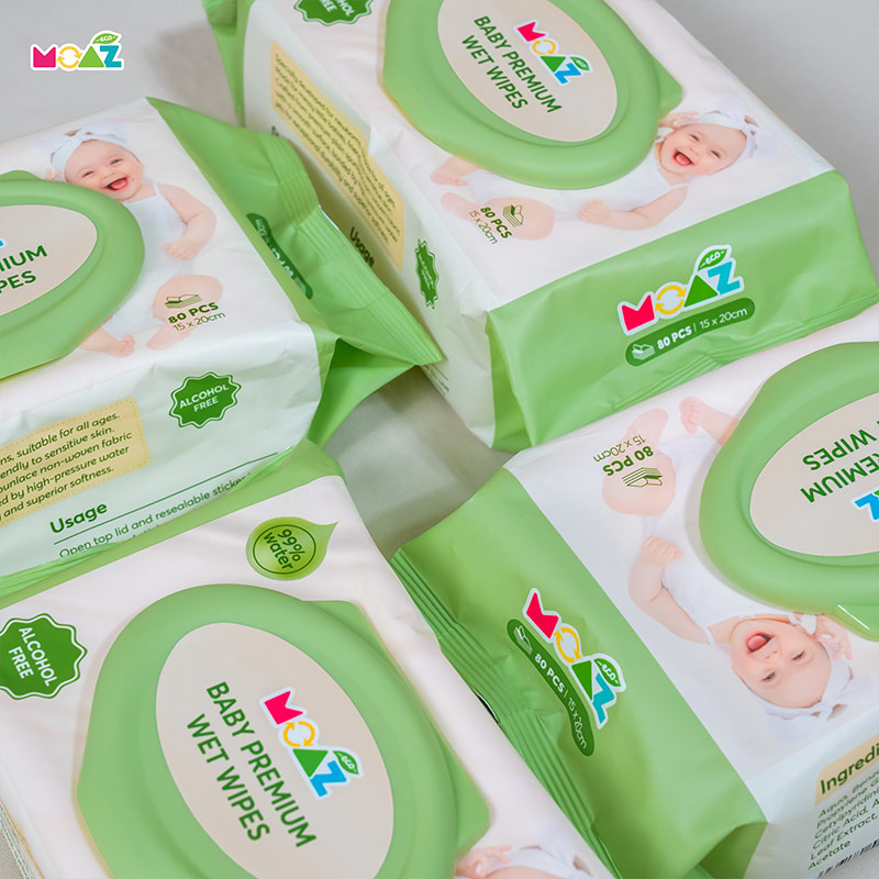 Khăn ướt tinh khiết cao cấp Moaz Eco túi 80 tờ - Ảnh 3
