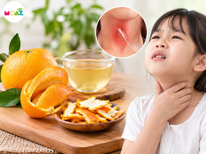 Dùng vỏ cam chữa hóc xương cá